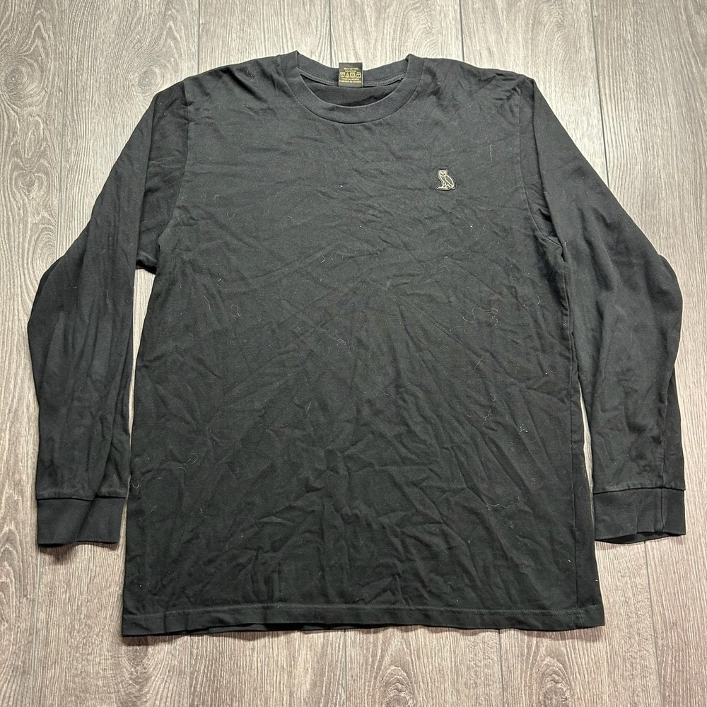 OVO Octobers Very Own Long Sleeve T-Shirt Black Owl Logo XL Made in Canada